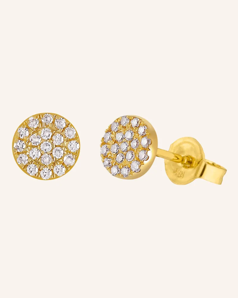Leaf Ohrstecker PAVÉ aus 18 Karat Gelbgold mit Diamanten Gold