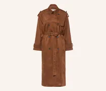 Trenchcoat Peplow In Lederoptik braun