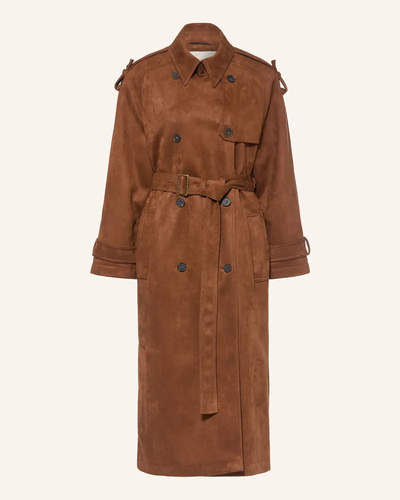 Drykorn Trenchcoat Peplow In Lederoptik braun Braun