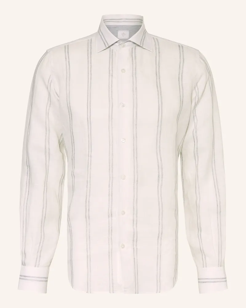 Eleventy Leinenhemd Slim Fit Weiss