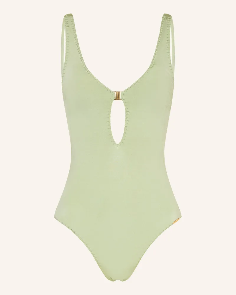 watercult Badeanzug Crafted Essentials Mit Cut-Out gruen Hellgrün