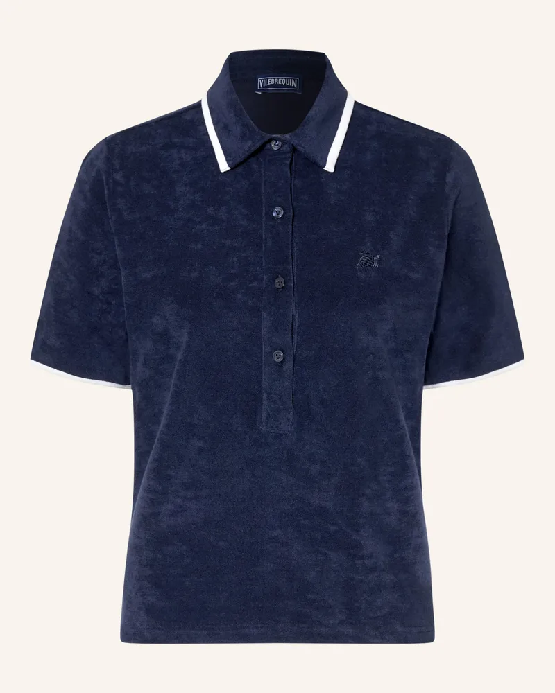 Vilebrequin Frottee-Poloshirt Lizea blau Dunkelblau
