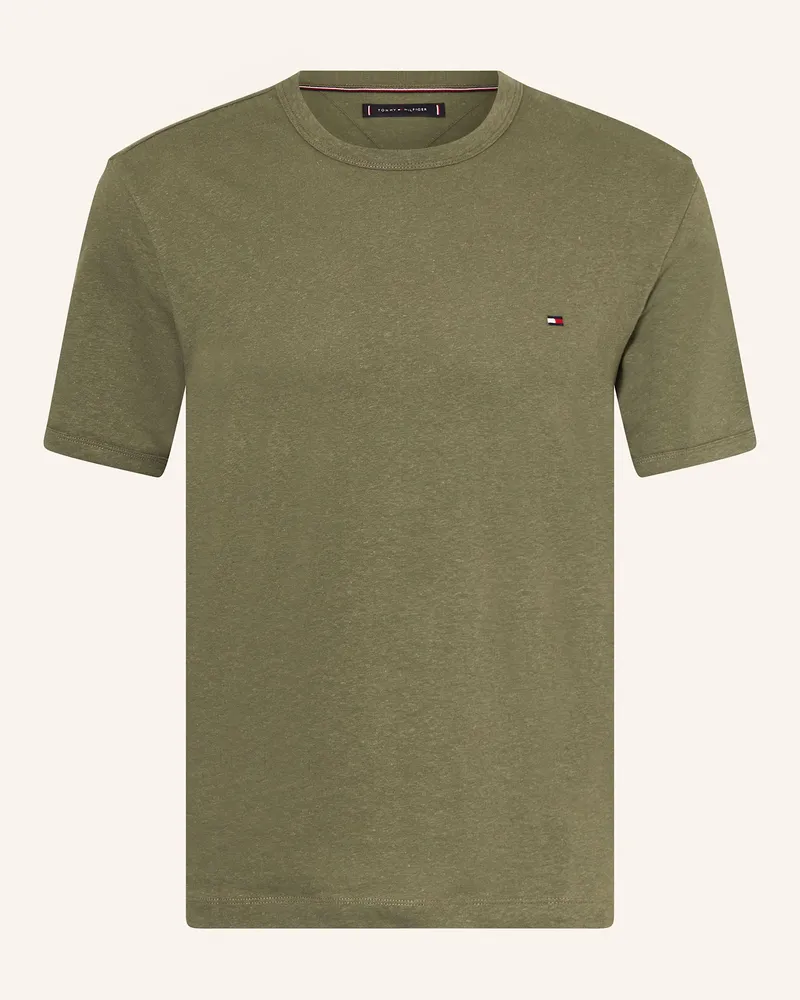 Tommy Hilfiger T-Shirt mit Leinen Oliv