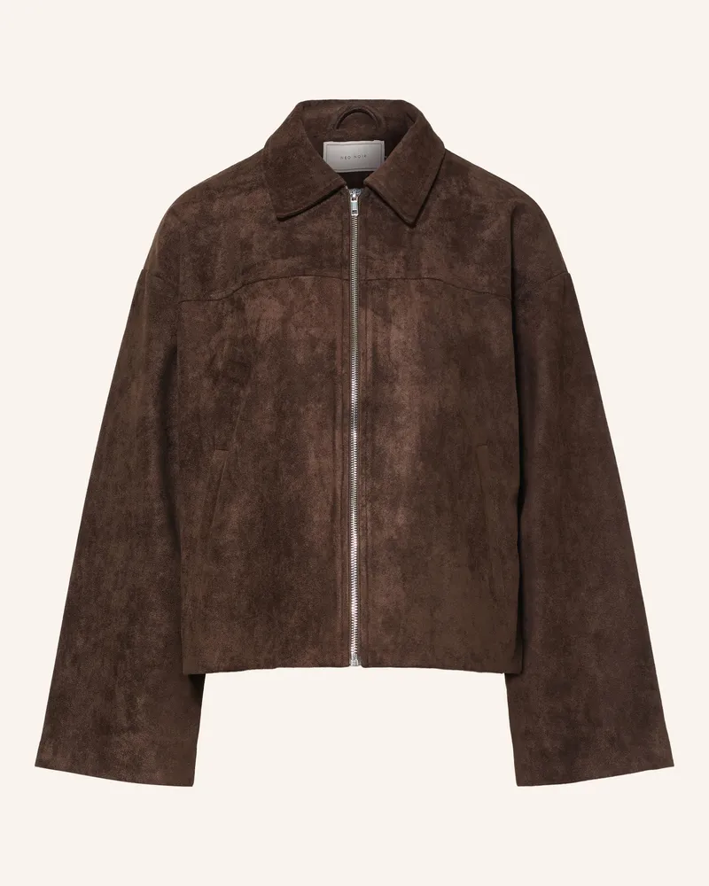 Neo Noir Jacke Titan In Lederoptik braun Dunkelbraun