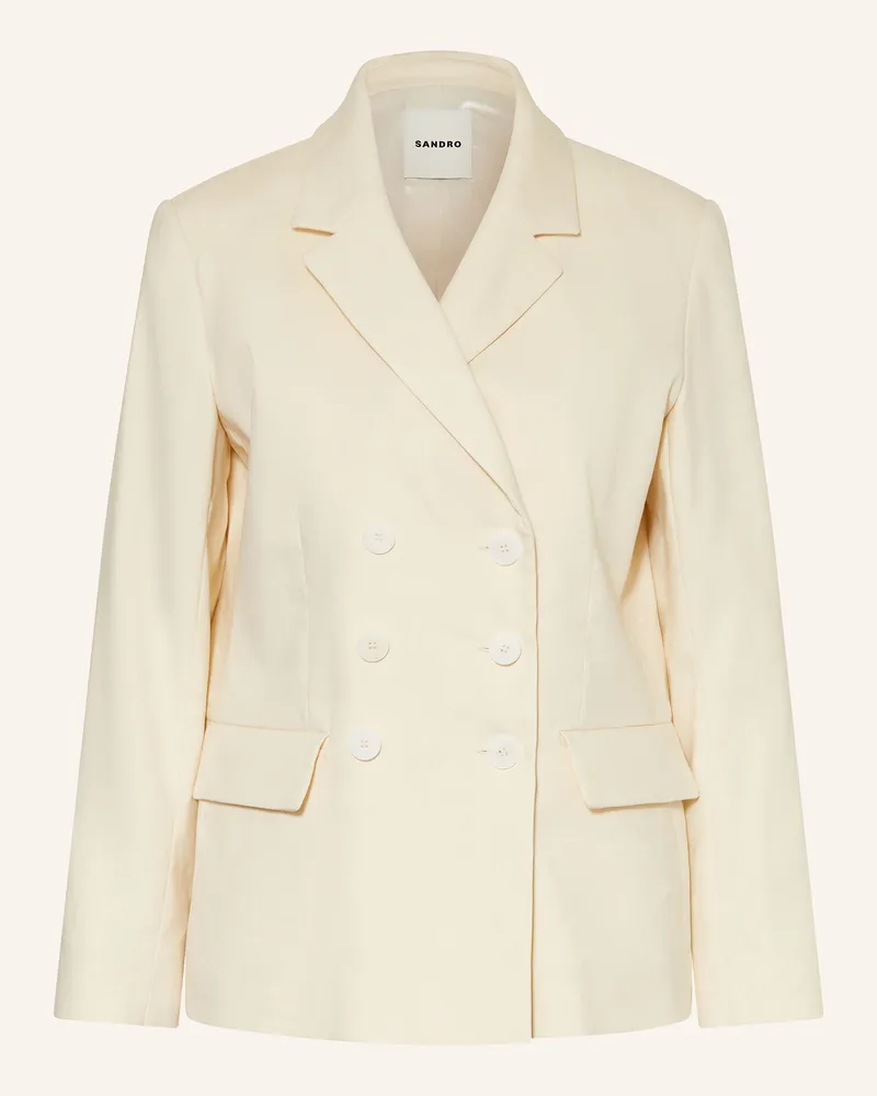 Sandro Blazer mit Leinen Ecru