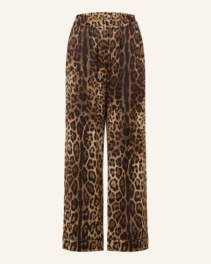 Dolce & Gabbana Seidenhose Braun