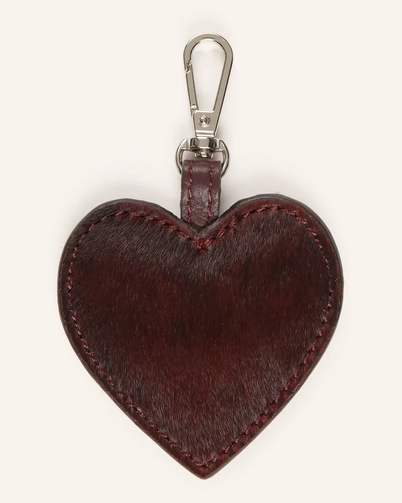 NÚNOO Taschenanhänger HEART DELUXE Dunkelrot