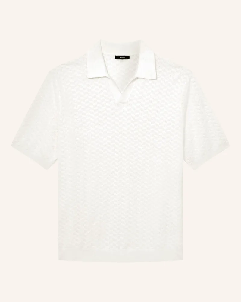 Reiss Strick-Poloshirt Sol weiss Weiss