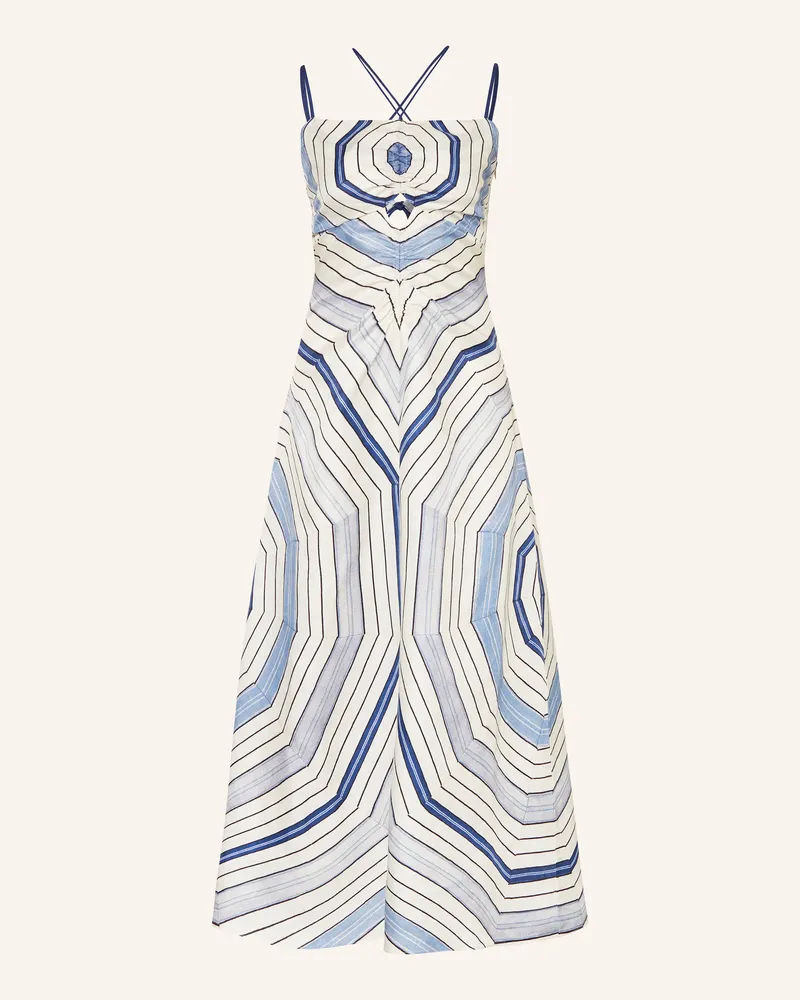 Sandro Kleid mit Leinen und Cut-outs Weiss