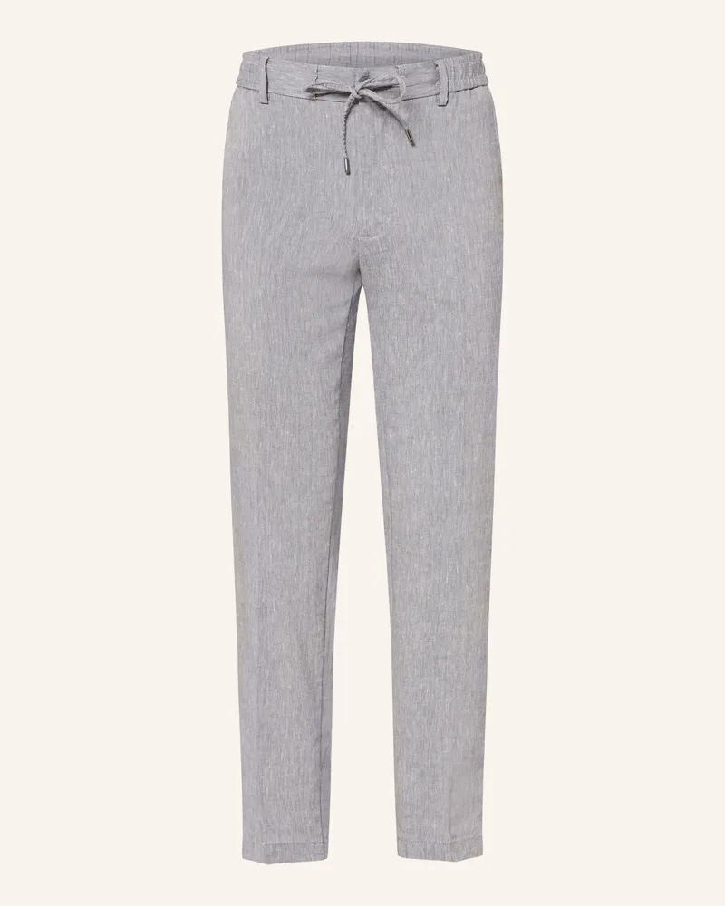 HUGO BOSS Hose Kane Extra Slim Fit Mit Leinen grau Blaugrau