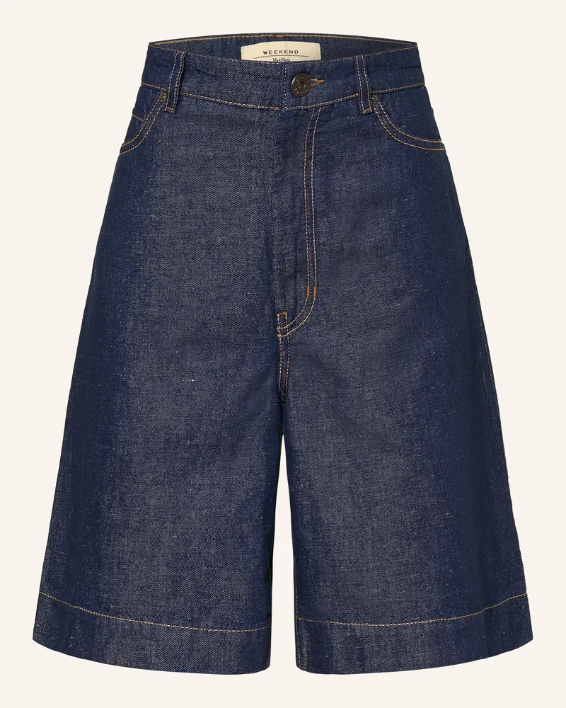 Max Mara Jeansshorts Dozono Mit Leinen blau Dunkelblau