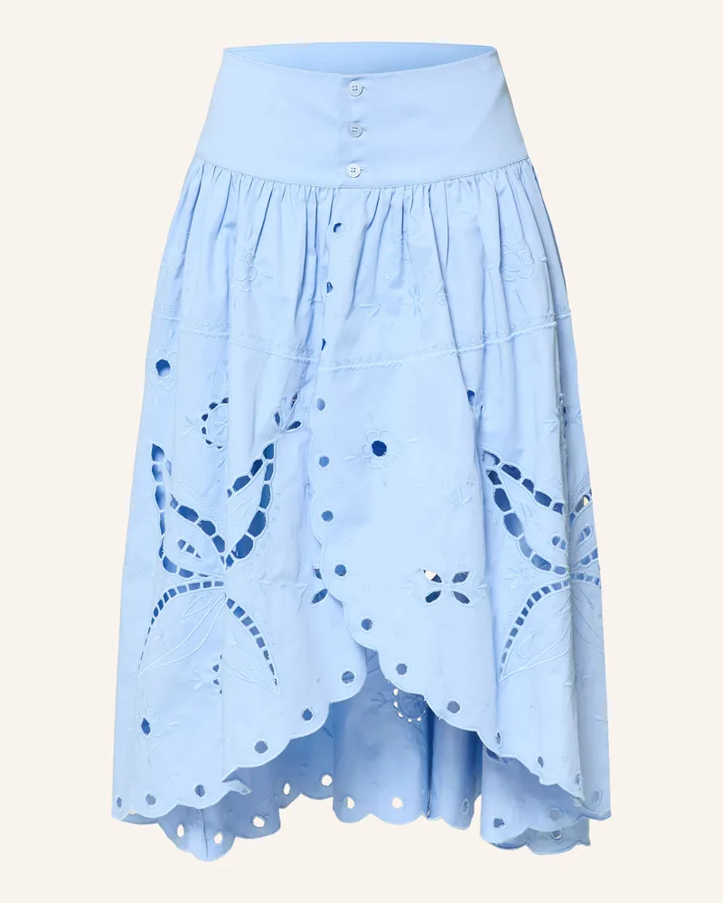 Claudie Pierlot Wickelrock mit Lochspitze Hellblau