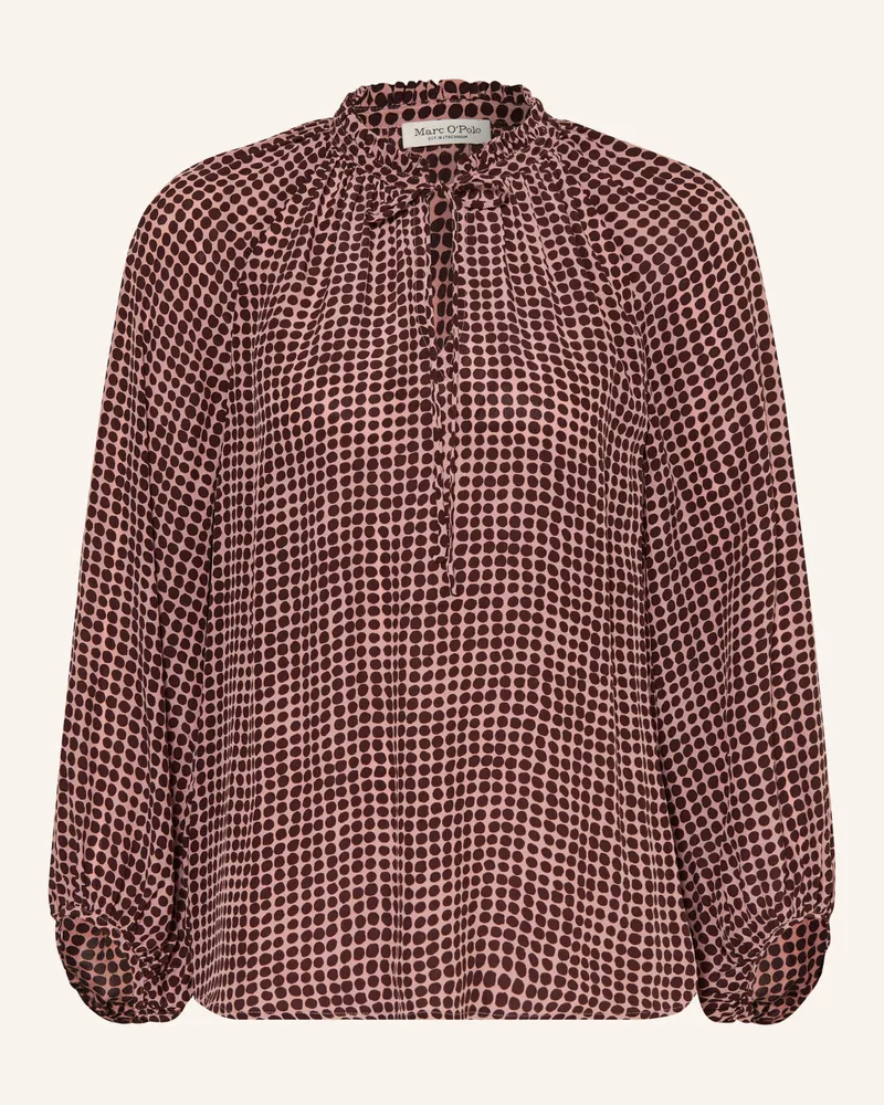 Marc O'Polo Blusenshirt Mit Rüschen rot Dunkelbraun