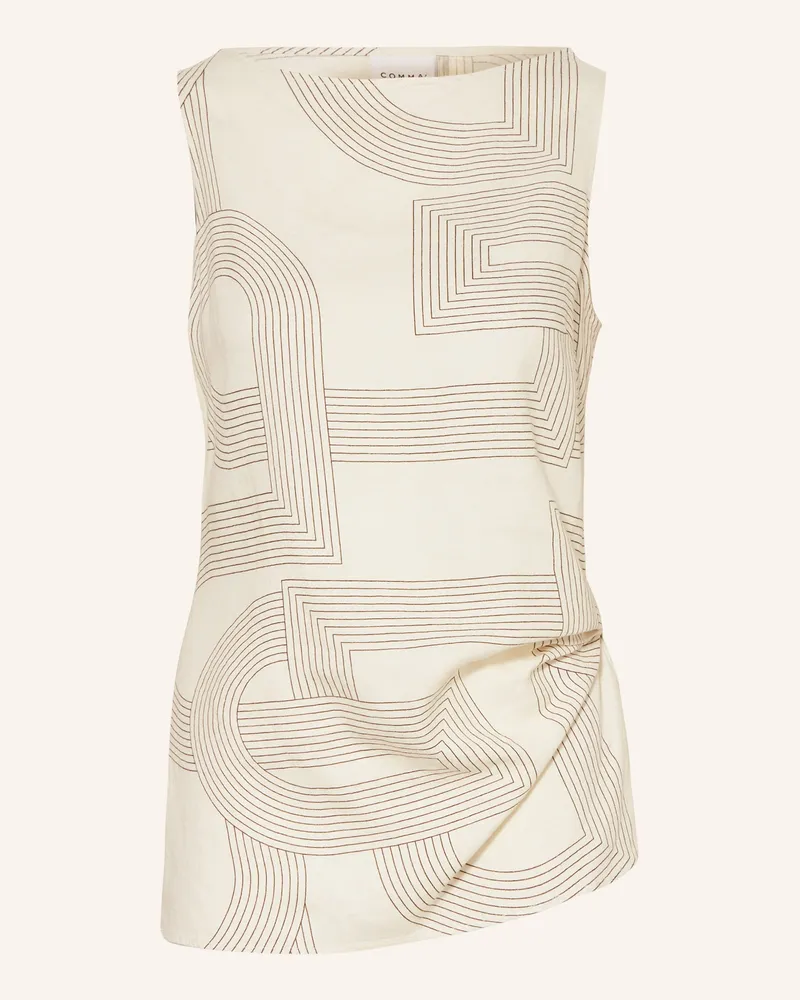 COMMA Blusentop mit Leinen Ecru