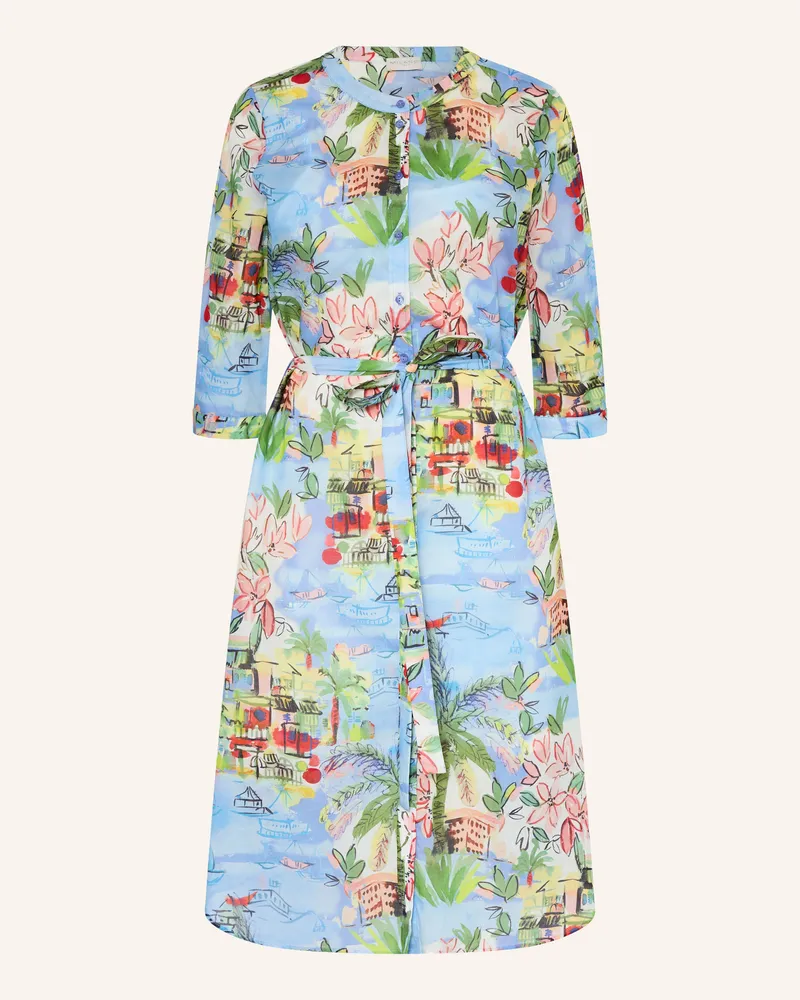 Milano Italy Kleid Mit 3/4-Arm blau Hellblau