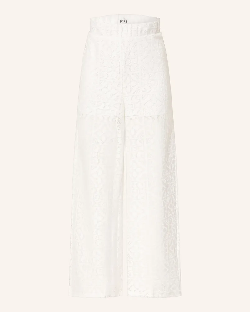 ICHI Marlenehose Ihnaima Aus Spitze weiss Weiss