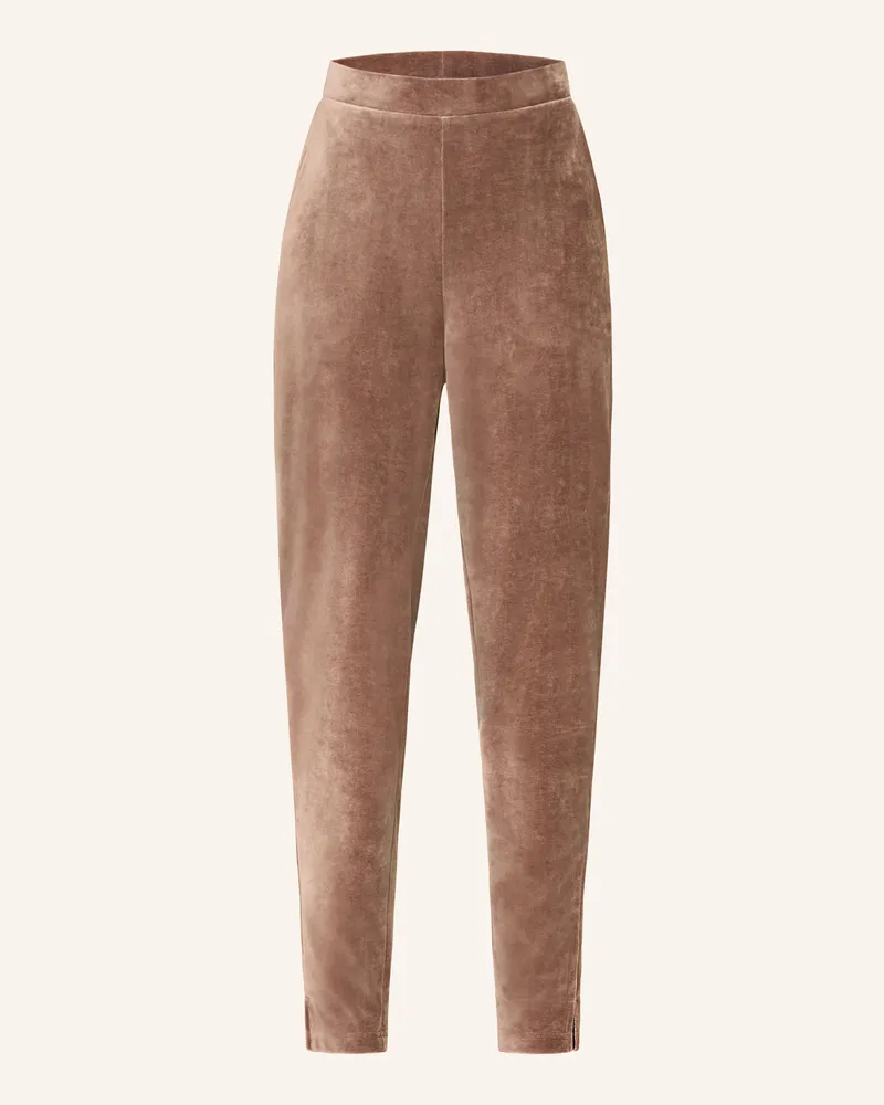 Mey Schlafhose Serie VELVET DREAM aus Samt Dunkelbraun