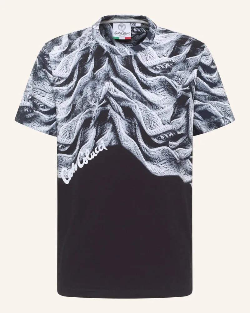 Carlo Colucci T-Shirt - Artificial Knit DONQUERQUE Schwarz