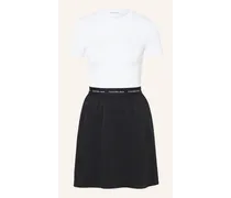 Calvin Klein Kleid im Materialmix Schwarz
