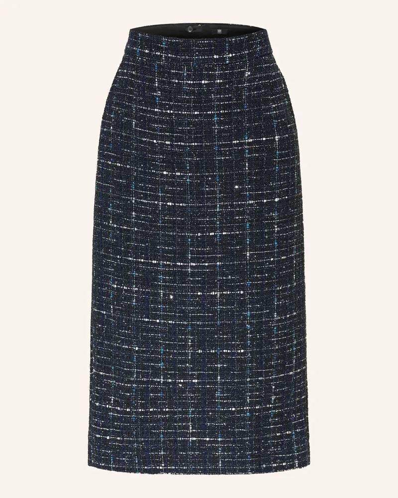 Riani Bouclé-Rock mit Pailletten und Glitzergarn Dunkelblau