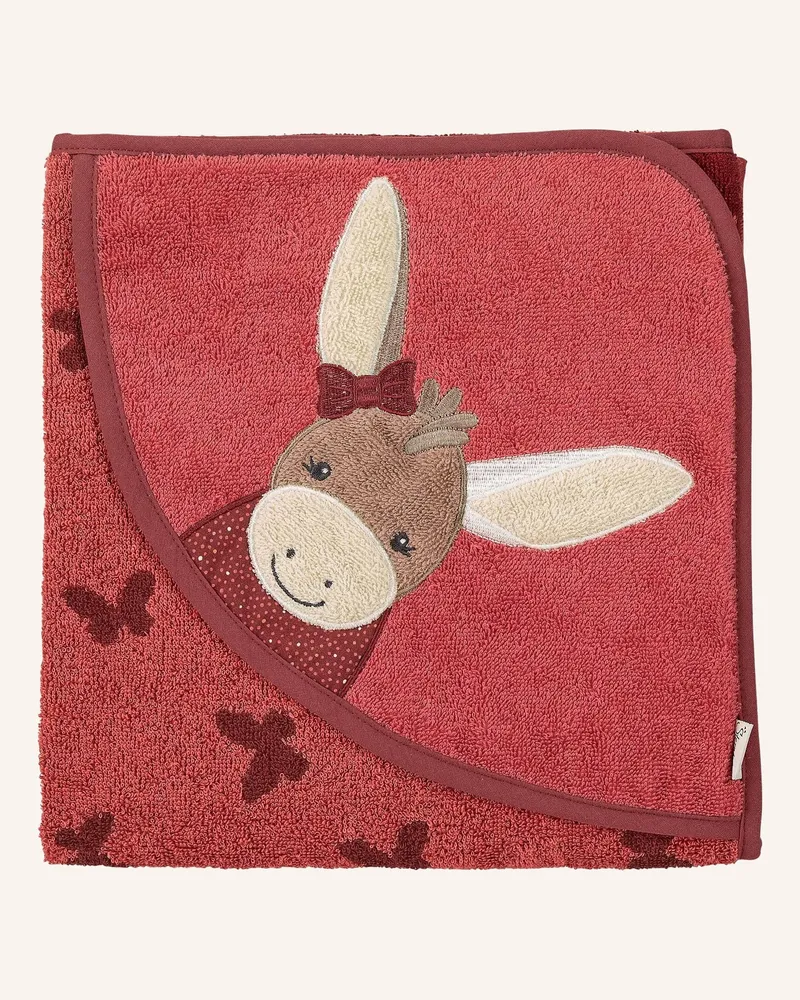 Sterntaler Kapuzenbadetuch 100 x 100 cm Emmily Hellrot