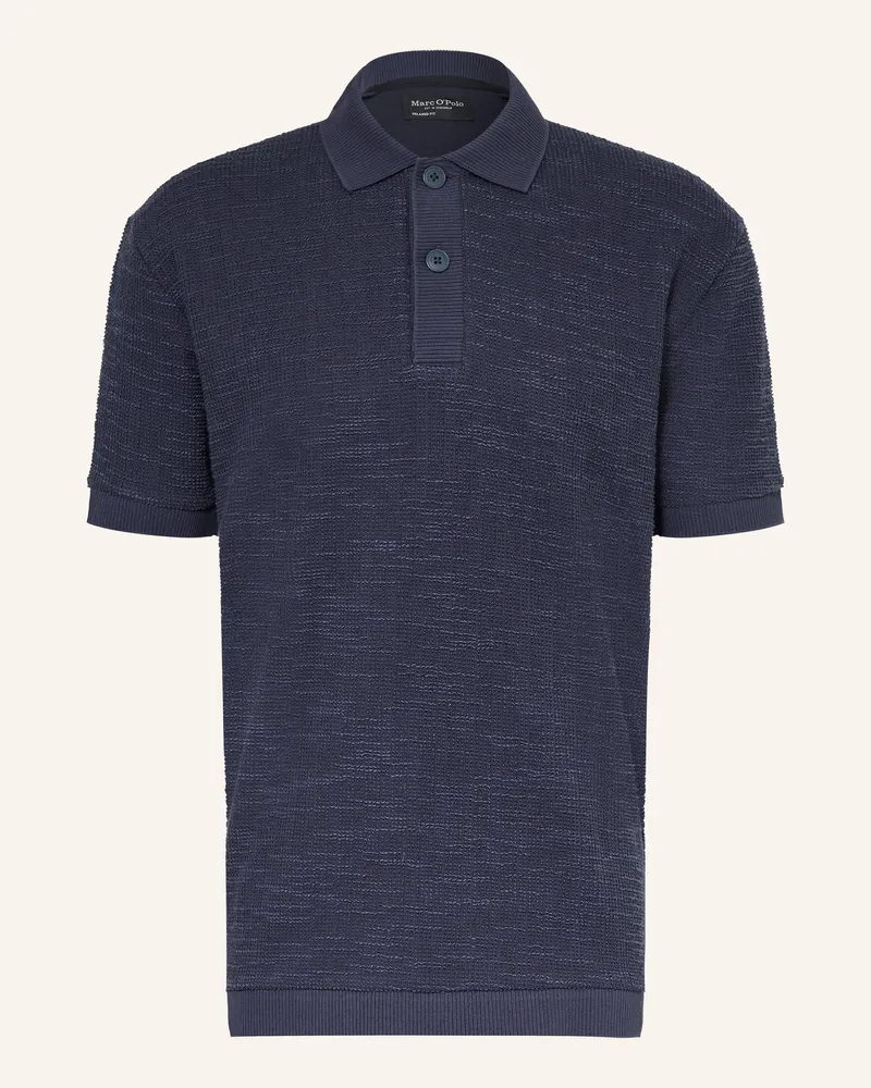 Marc O'Polo Strick-Poloshirt Relaxed Fit blau Dunkelblau
