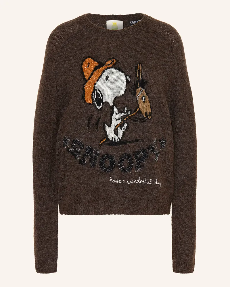 Princess goes Hollywood Pullover Mit Schmucksteinen braun Dunkelbraun