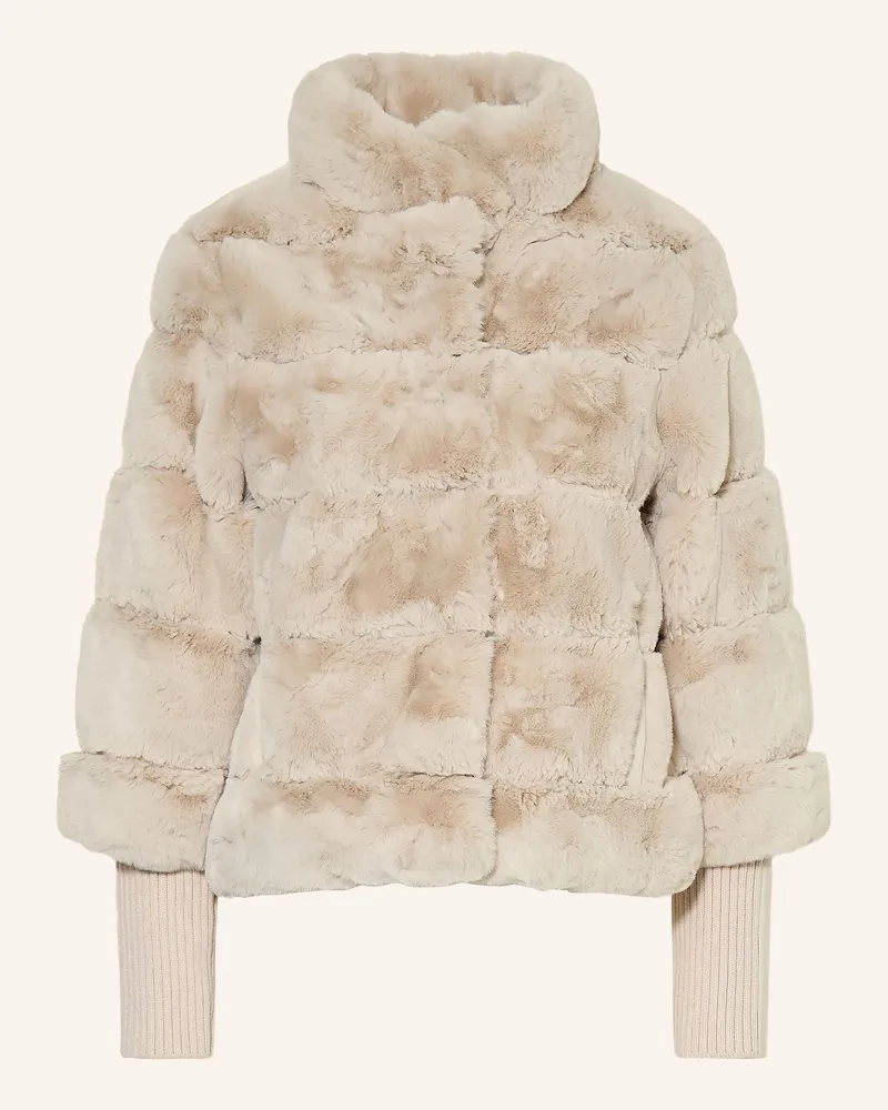 RINO & PELLE Kunstfell-Jacke Im Materialmix beige Beige