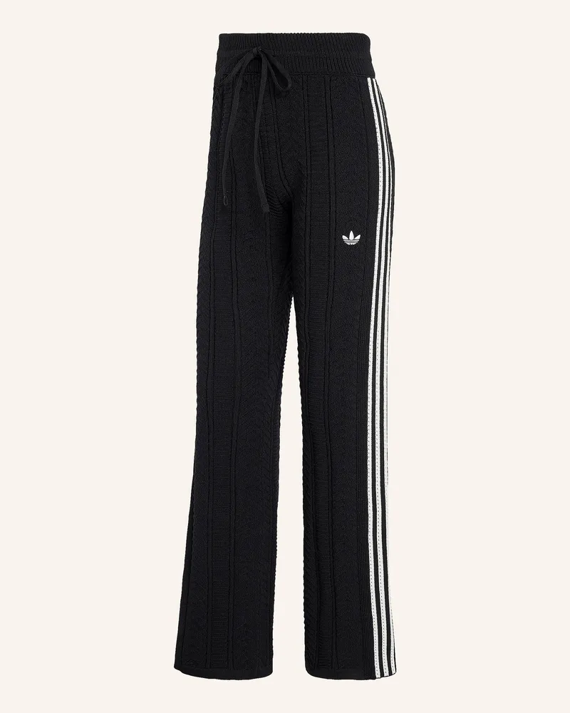 adidas Strickhose Sst Wide Leg Mit Galonstreifen schwarz Schwarz