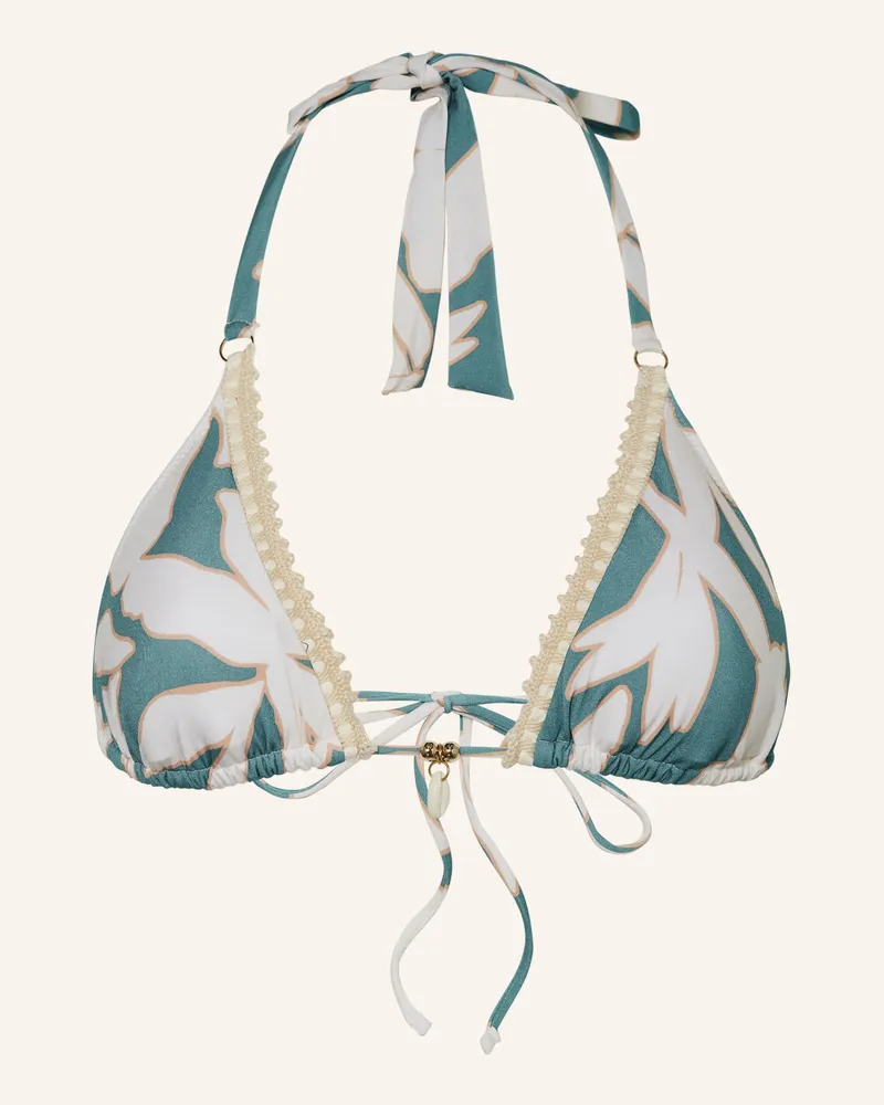 watercult Triangel-Bikini-Top FLORAL ABSTRACT Petrol