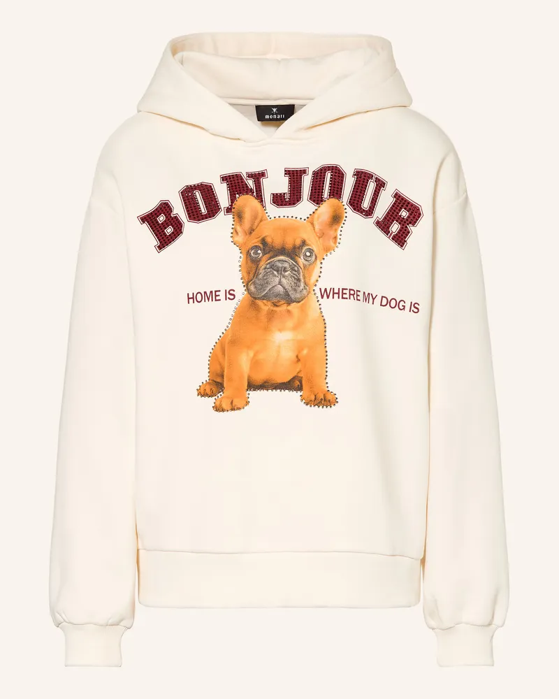 monari Hoodie Mit Schmucksteinen weiss Ecru