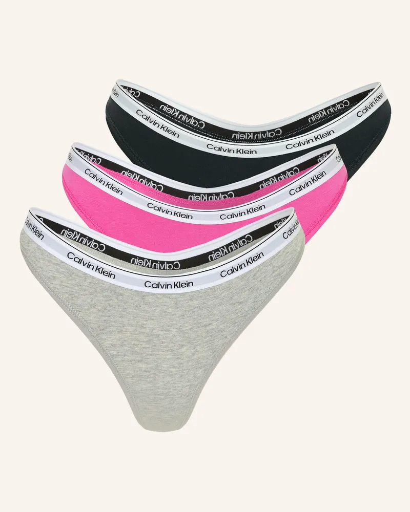 Calvin Klein 3er-Pack Strings Icon Logo pink Pink