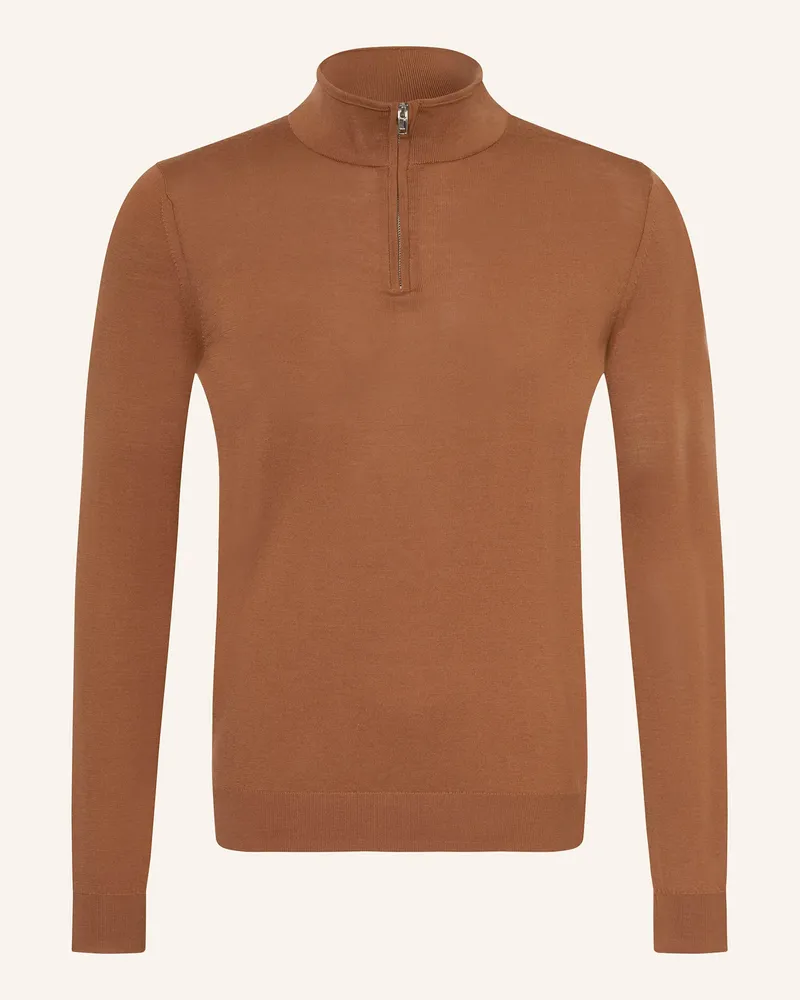 Reiss Troyer Blackhall Aus Merinowolle braun Hellrot