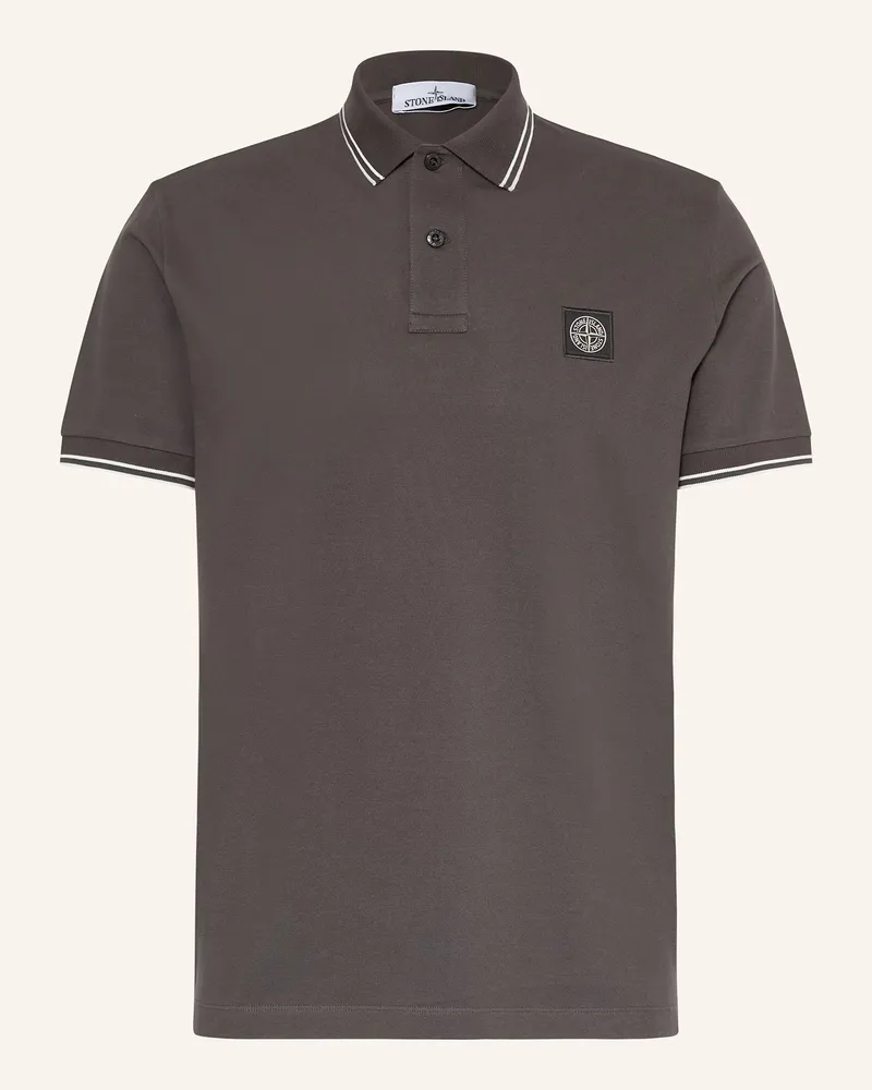 Stone Island Piqué-Poloshirt Dunkelgrau