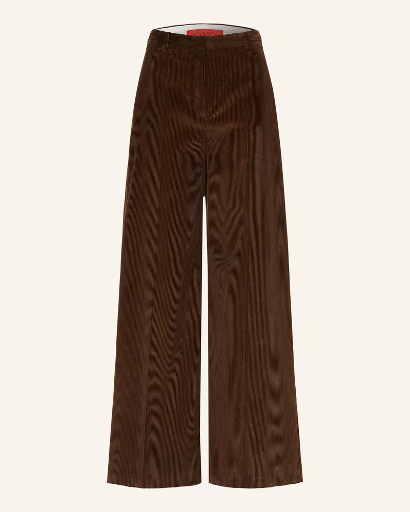 MAX&Co. Marlenehose Cane Aus Cord braun Dunkelbraun