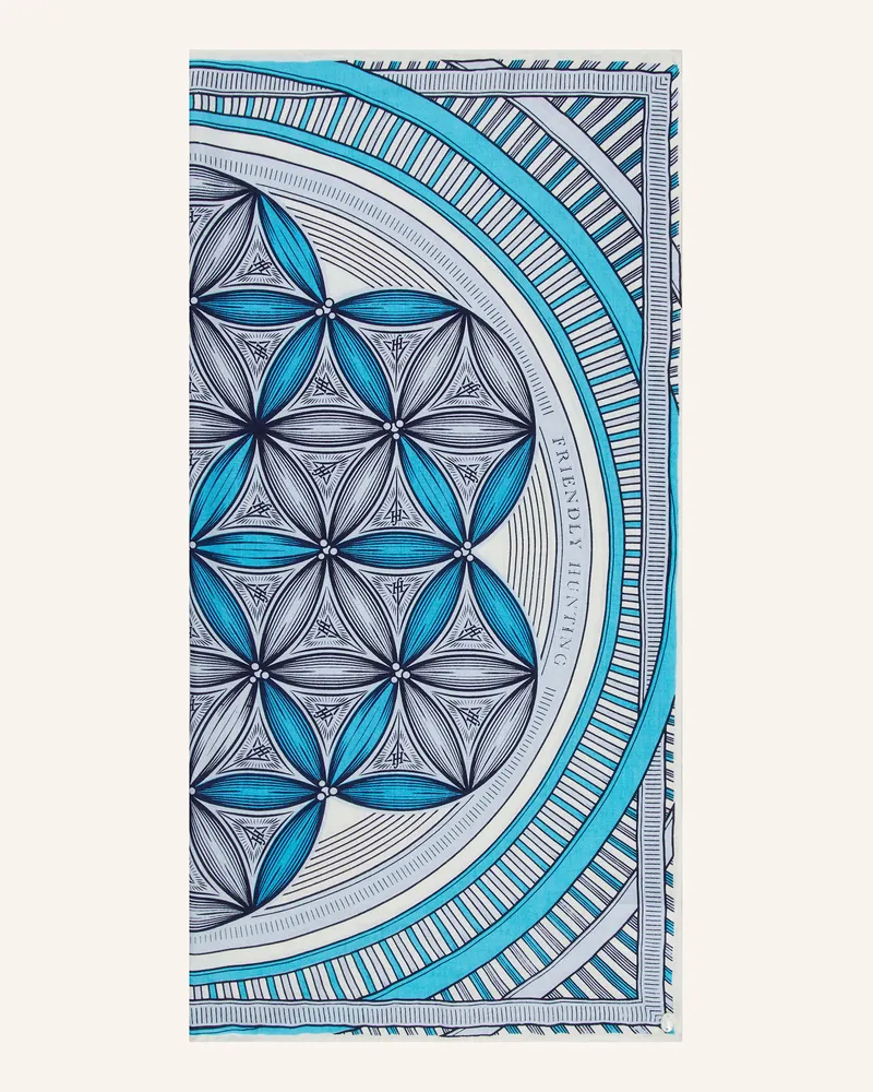 Friendly Hunting Seidentuch FLOWER OF LIFE Hellblau