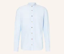 Trachtenhemd Fips Slim Fit Mit Stehkragen blau