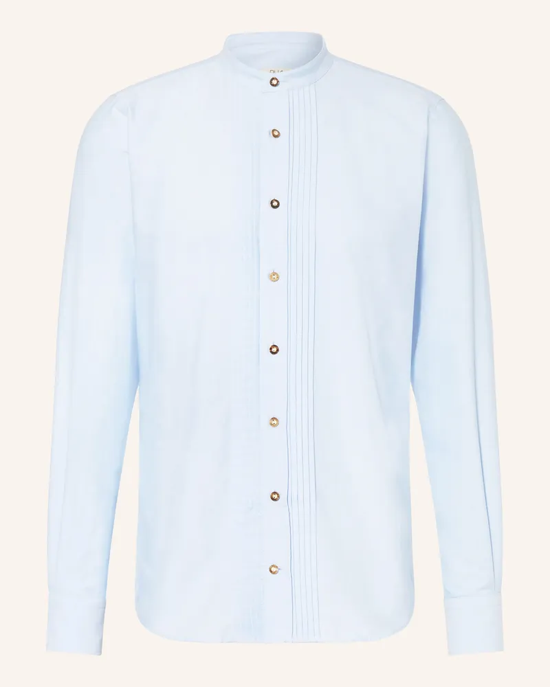 DU4 Trachtenhemd Fips Slim Fit Mit Stehkragen blau Hellblau