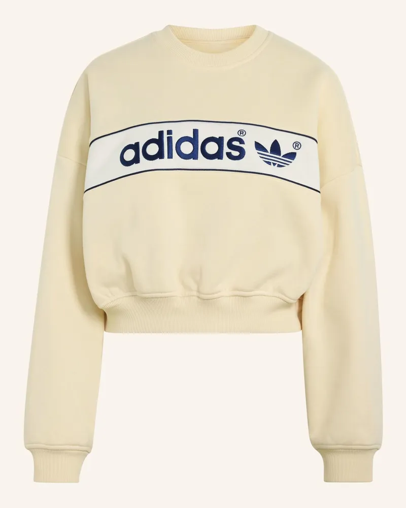 adidas Adisignature Ny Sweatshirt, Rundhalsausschnitt gelb Creme