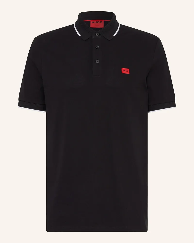 HUGO BOSS Piqué-Poloshirt DERESINO Slim Fit Schwarz