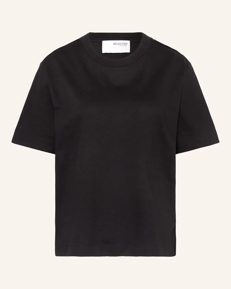 Selected T-Shirt Slfessential schwarz Schwarz