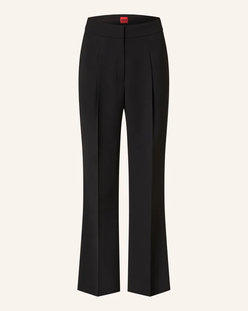 HUGO BOSS Marlenehose HAMAIA Schwarz