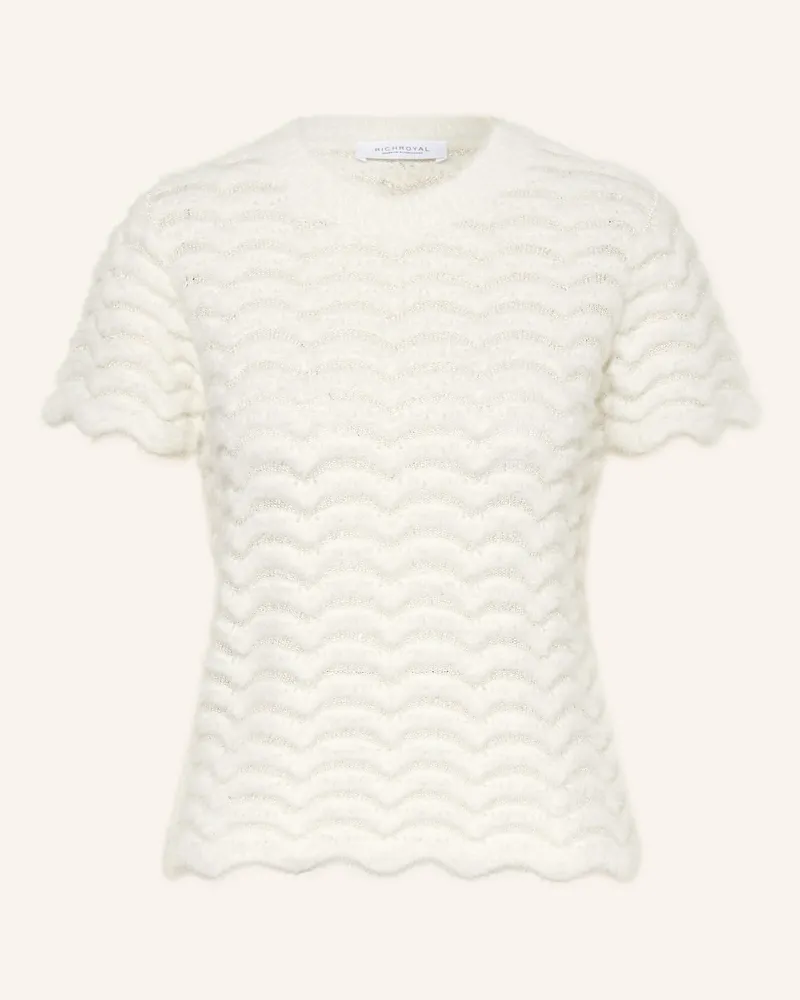Rich&Royal Strickshirt Mit Pailletten weiss Ecru