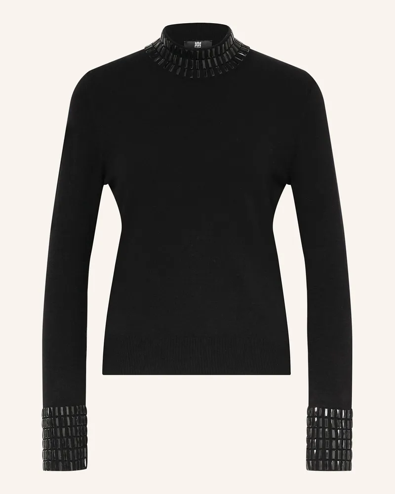 Riani Pullover mit Schmucksteinen Schwarz