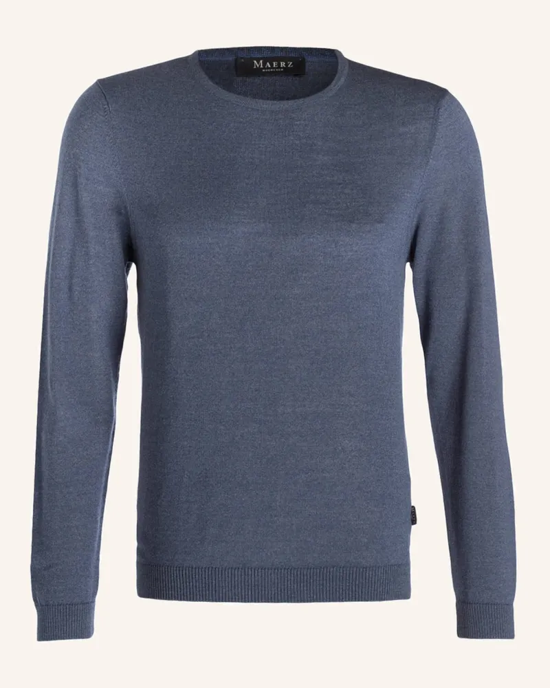 Maerz Pullover Aus Merinowolle blau Blaugrau