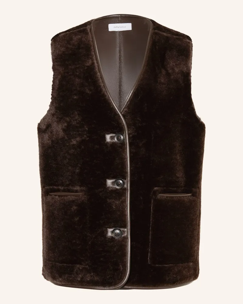 Darling Harbour Kunstfell-Weste braun Dark