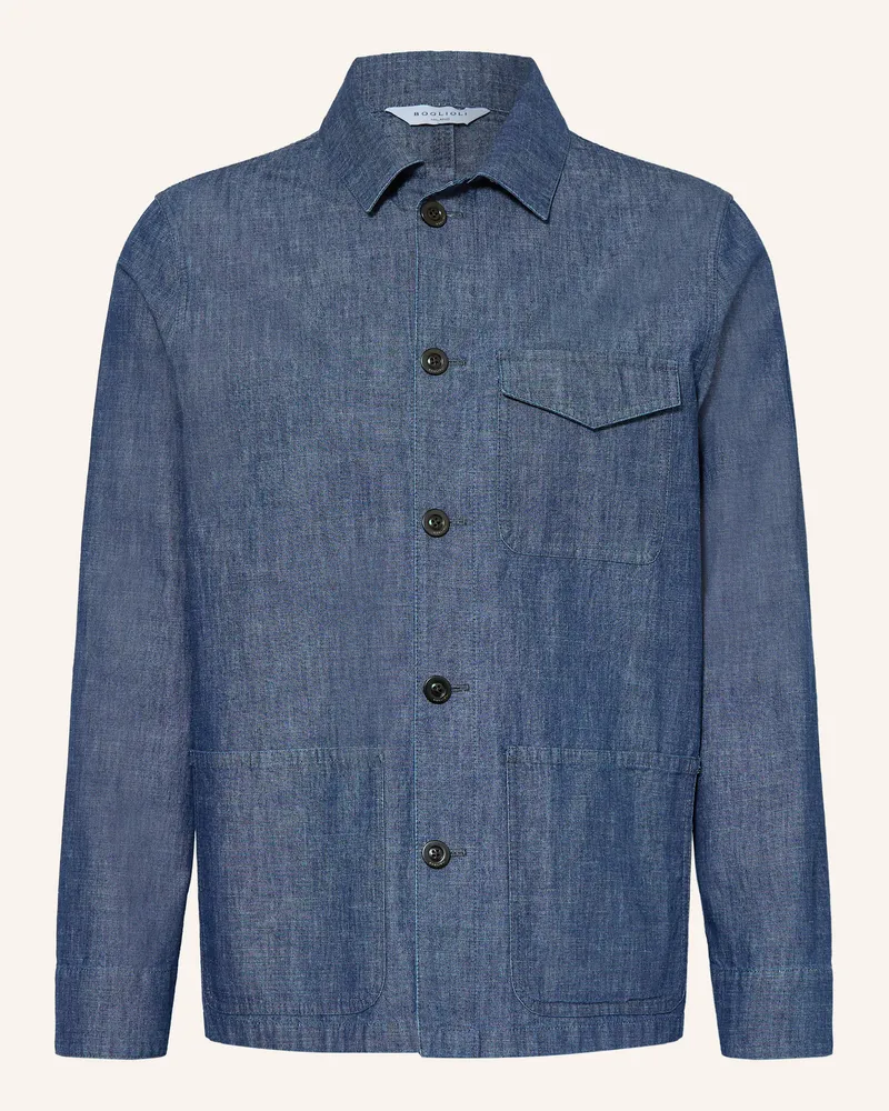 Boglioli Overshirt in Jeansoptik Dunkelblau
