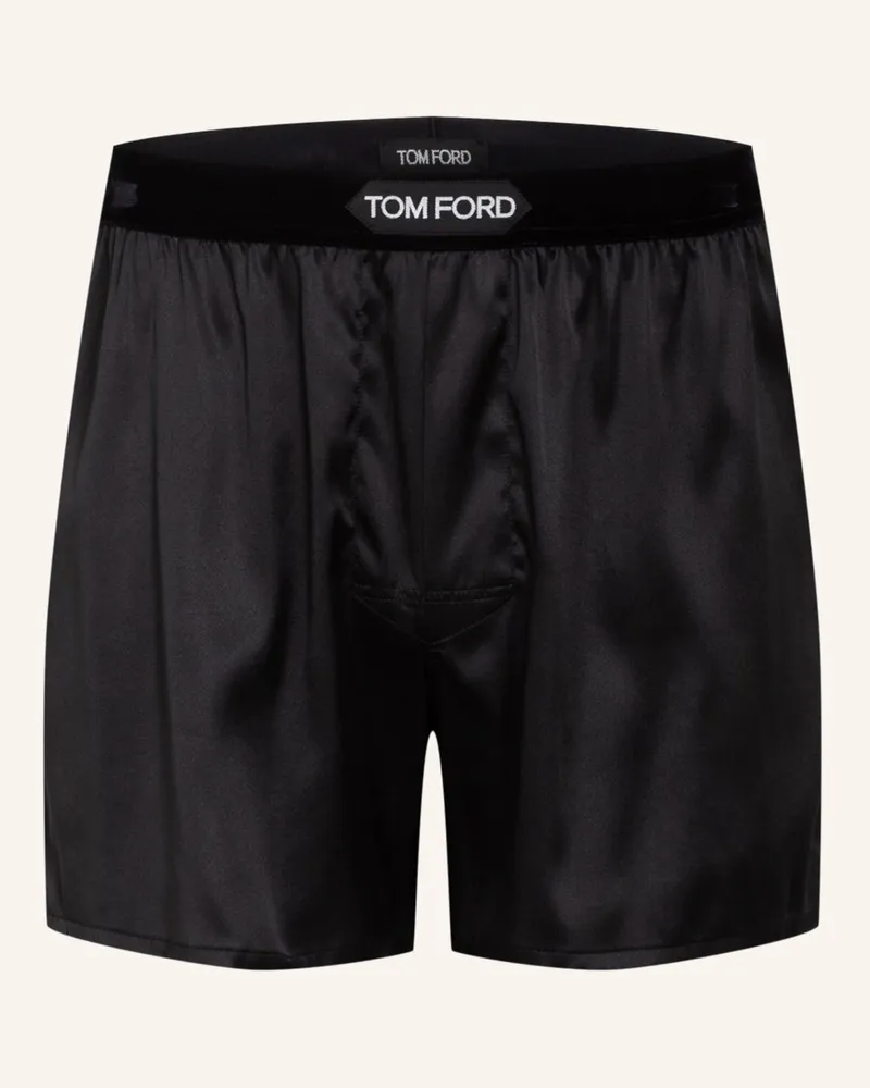 Tom Ford Boxershorts Aus Seide schwarz Schwarz