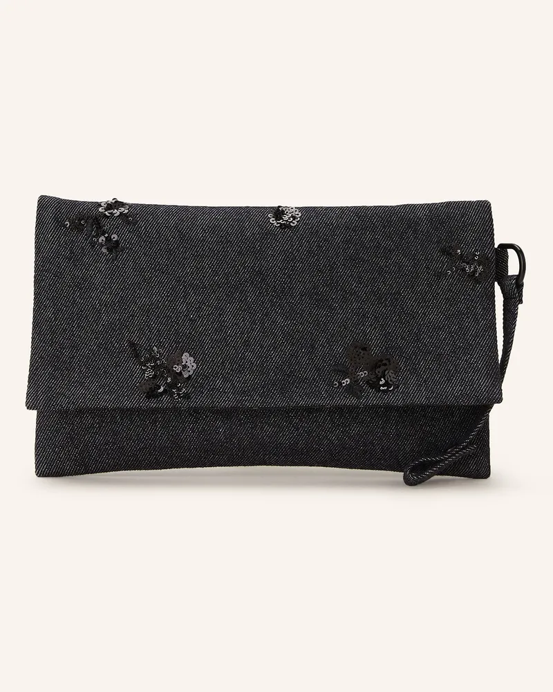 Luisa Cerano Clutch mit Pailletten Dunkelblau