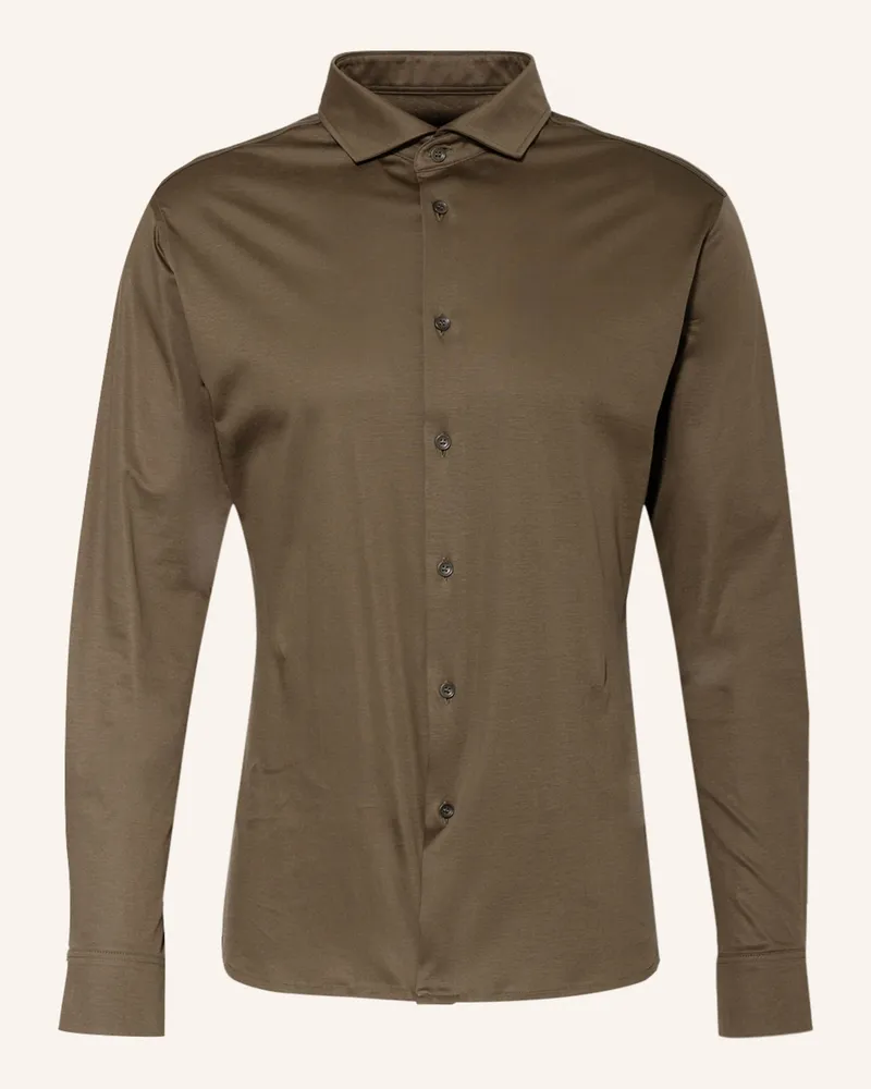 Artigiano  Jersey-Hemd Classic Fit gruen Khaki